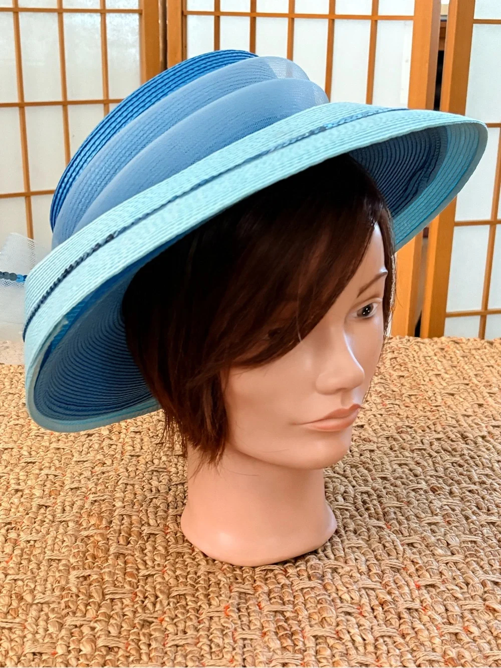 Vintage Mr. Hi’s Blue Sequined Organza Church Hat